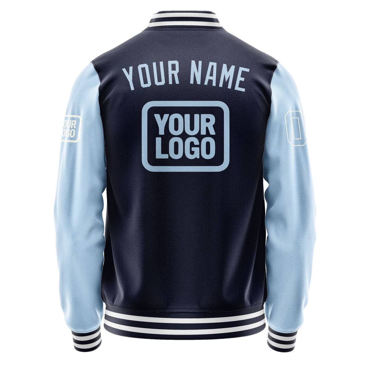 Custom Navy Light Blue Jacket JA111108111818080818