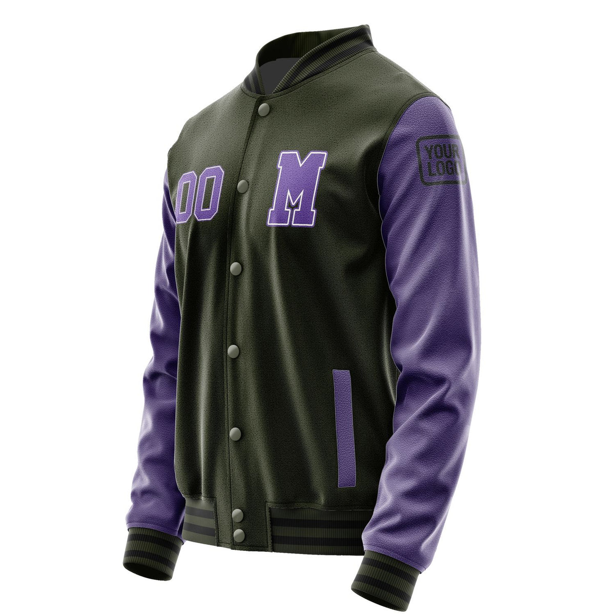 Custom Olive Light Purple Jacket Jb0202230217231817