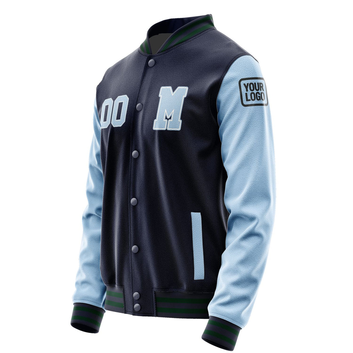 Custom Navy Light Blue Jacket Jb1111081105081817